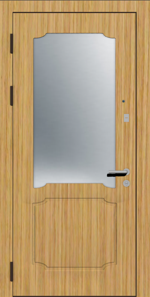 Металлические двери с зеркалом шпон